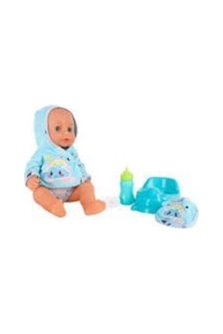 Babydoll My Love Tuvalet Eğitimi Seti - 35 Cm Altını Islatan Et Bebek Mavi Kıyafetli 001