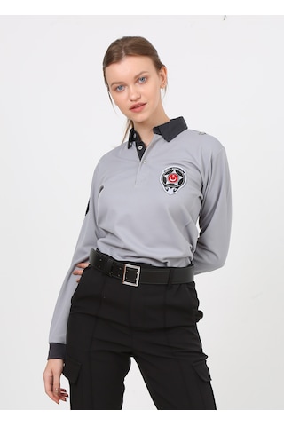 Yeni Tip Kamu Personel Bayan Özel Güvenlik Kışlık Sweatshirt İçi Şardonlu Gri