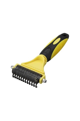 Profesyonel Köpek Fırçası Dematting Nazikçe Verimli Güvenli Pet Tarak Rake Kaldırır Altceç Knot Ahşap Saplı Köpek Köpek Tarak