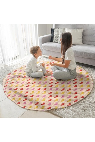 Noel Desenli 47 İnç Yuvarlak Flanel Battaniye, Yetişkin Ve Çocuk İçin, Yumuşak, Rahat Ve Hafif Noel Çorap Renkli