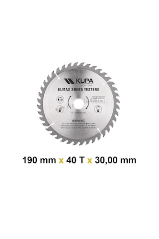 Kupa Ahşap Sunta Elmas Testere 190 Mm X 40t X 30 Mm.