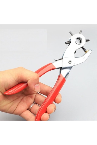 Gajeena Derin Delik Açıcı Pense, Çok Amaçlı Metal Gövde, 6 Farklı Boyut 2-4.5mm , Deri-kumaş-kartondan Temiz Delikler, Kolay Kullanım