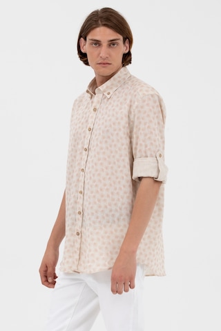 U.S. Polo Assn. U S Polo Assn Düğmeli Yaka Katlanabilir Kol Camel Erkek Gömlek 001