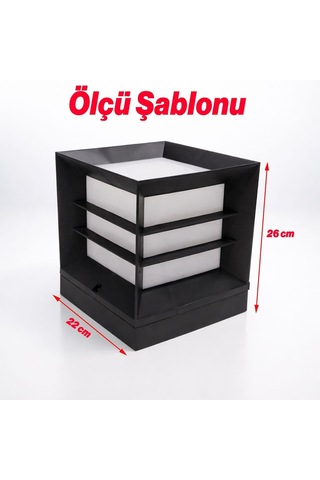 Set Üstü Mega Izgaralı Bahçe Duvar Armatürü 60 Cm Aplik Suya Dayanıklı Modern Dış Mekan Aydınlatma