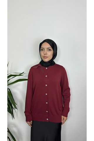 Ghisa Gh-26kobhrk3215-b Bordo Renk Hırka Çok Renkli