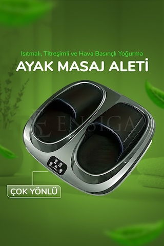 Isı Ve Titreşimli - Hava Sıkıştırmalı - Yoğurmalı Ayak Masaj Aleti Siyah