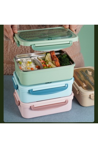 Jian Fan Yeni 304 Paslanmazçelik Bölmeliöğle Yememe Kutusu Ofis Çalışanıögrenciocuk Sızdırmazıyalımıöğle Yememe Kutusu Pembe