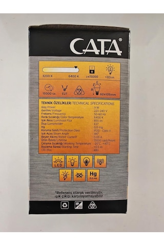 Cata Ct-4277b Led Ampul, 9 W, 730 Lm, Beyaz Işık 10 Lu Paket Diğer