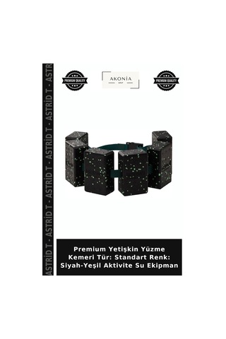 Premium Yetişkin Yüzme Kemeri Tür: Standart Renk: Siyah-yeşil Aktivite Su Ekipman Siyah - Yeşil
