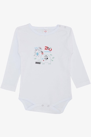 Breeze Erkek Bebek Çıtçıtlı Zıbın Body Hayvanat Bahçesi Dost Hayvanlar Baskılı 9 Ay-3 Yaş, Beyaz Beyaz