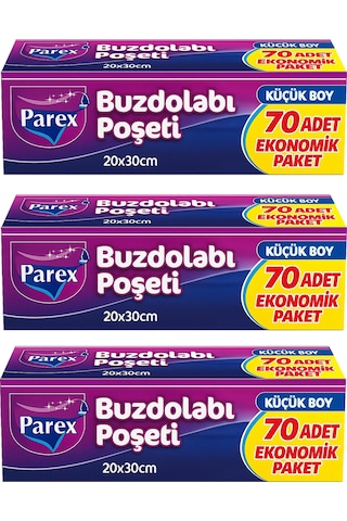 70 Li Buzdolabı Poşeti Küçük Boy 20 X 30 Cm Üçlü Paket
