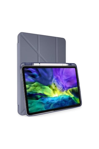 Apple iPad Uyumlu Air 4 10.9 Kılıf Kalemlikli Mars Tablet Kılıfı - Lavender Diğer