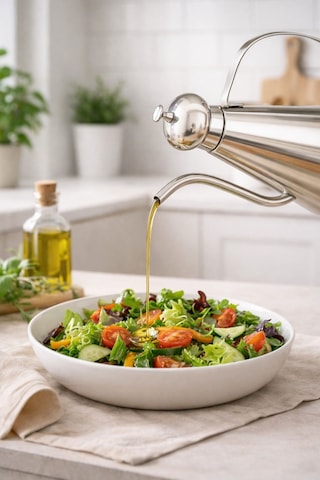 Qerhome Paslanmaz Çelik Inox Yağlık & Sosluk 1000 Ml 1 Adet Gümüş - Gri