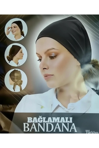 Esra Eşarp & Butik Bandana Bone / Bağlamalı - Siyah Siyah Esra Eşarp & Butik Bandana Bone / Bağlamalı - Siyah Siyah