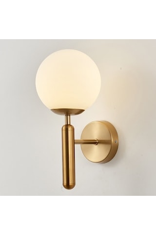 Novahub Yuvarlak Cam Led Duvar Lambası Otel/yatak Odası Başucu Oturma Odası, Krem Beyaz Abajur Beyaz