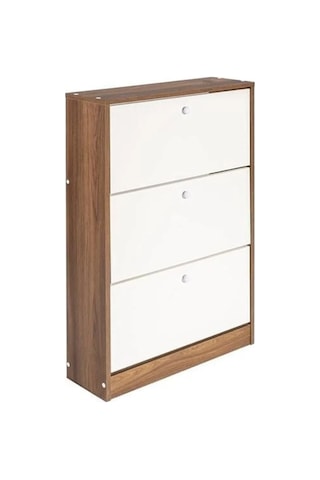 Marka 3 Katlı Modern Ayakkabılık Beyaz