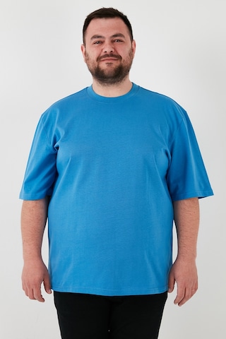 Buratti Pamuklu Regular Fit Büyük Beden Erkek T Shirt 5902365B Mavi