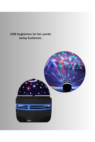 Usb Galaxy Projektör Lamba Romantik Atmosfer Çocuk Odası Parti Ve Düğün Işığı