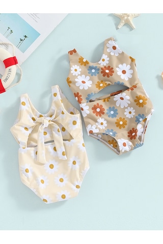 Tek Parça Çiçekli Model Bebek Yüzme Mayo