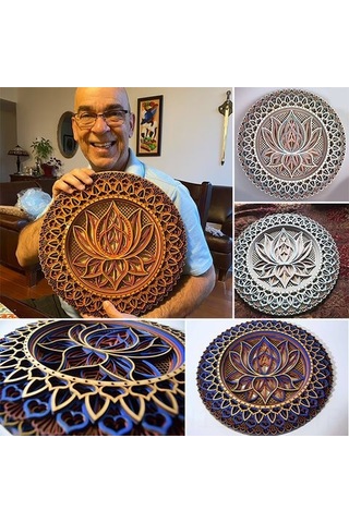 Neevoyu 30x30cm Metal Duvar Sanatı Mandala - Oturma Odası Dekorasyonu, Dayanıklı Metal Heykel, Ev İçi Zenginleştirici