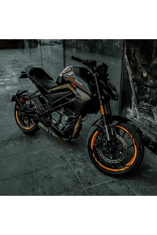 Neon Fosforlu Turuncu İç Dış Motosiklet Jant Şeridi Takımı Çınar Extreme