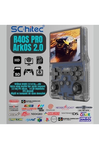 Schitec Retro Arcade R40s Pro Taşınabilir El Atari Konsolu 30.000 Oyunlu 98gb Siyah