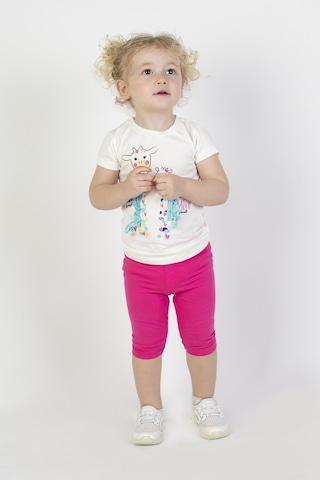 Harika Kids Kız Bebek Kaprili Kısa Kollu Zürafabaskı Yazlık Basic Alt-üst Takım 6-24 Ay 001