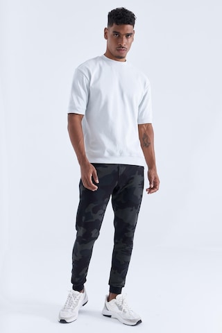 Tommy Life Siyah Gölge Kamuflaj Desenli Dar Kalıp Jogger Erkek Eşofman Alt - 84754 Siyah