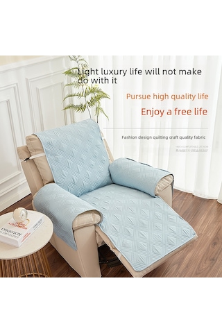 Geeroyoo Tek Koltuklu Koltuk Kılıfı, Dört Mevsim Antipyilanmalı, Toz Koruyucu Örtü, 55x200 Cm Gri Üç Çizgi Yıldız Desenli, Leg托lu Minder DiğER