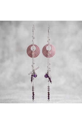 Cutemodels Pembe Mor Sallantılı Küpe Pembe - mor