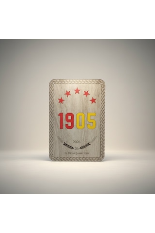 Galatasaray 1905 Şampiyonluk Ahşap Tablo Duvar Dekoru 27x19 Cm Özel Tasarım Taraftar Hediyesi 1