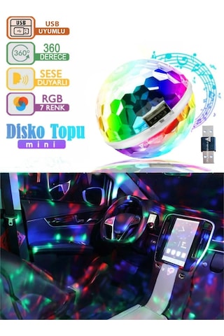 Sese Duyarlı Usb Rgb Ledli Disco Topu Disko Topu 5w