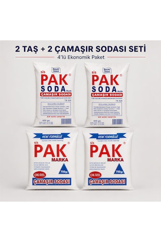 Pak Taş ve Toz Çamaşır Soda Seti 4'lü
