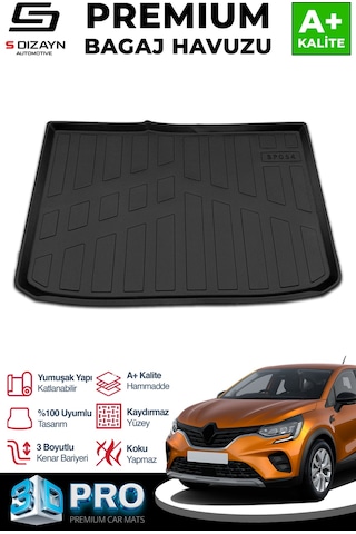S-dizayn Renault Captur 3d Pro Bagaj Havuzu 2019 Üzeri A+ Kalite