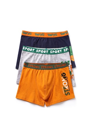 Öts Erkek Çocuk 3 Lü Pamuklu Boxer Baskılı Premium Günlük Kullanım 7720-3 Renkli