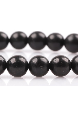Shungite Doğal Taş Bileklik 6 mm Küre Kesim Çok Renkli