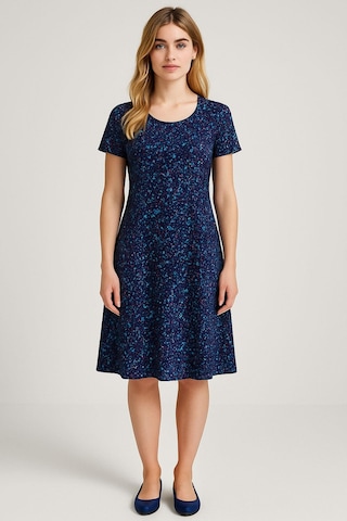 2 Adet Dökümlü Rahat Kalıp Günlük Penye Kumaş Elbise Renkli