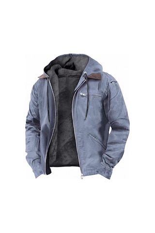 Erkekler İçin Rüzgar Geçirmez Ve Su Geçirmez Polar Astarlı Ceket Lacivert