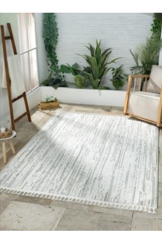 Çam Halı Solo Ef001a Krem Gri İskandinav Tarzı Modern Desen Halı
