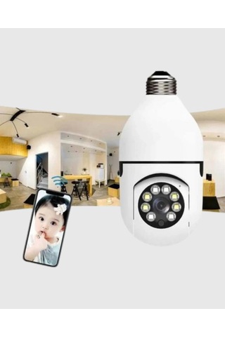 Mey İthalat 360 Akıllı Güvenlik Kamerası Duya Takılabilir, Wi-fi Bağlantılı, Hareket Sensörlü