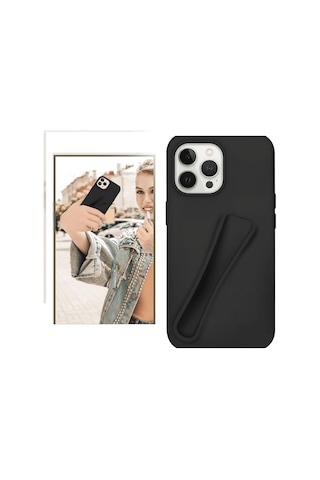 Apple iPhone Uyumlu 16 Pro Max Lip Gloss Kılıf Siyah - Elm-01-769649