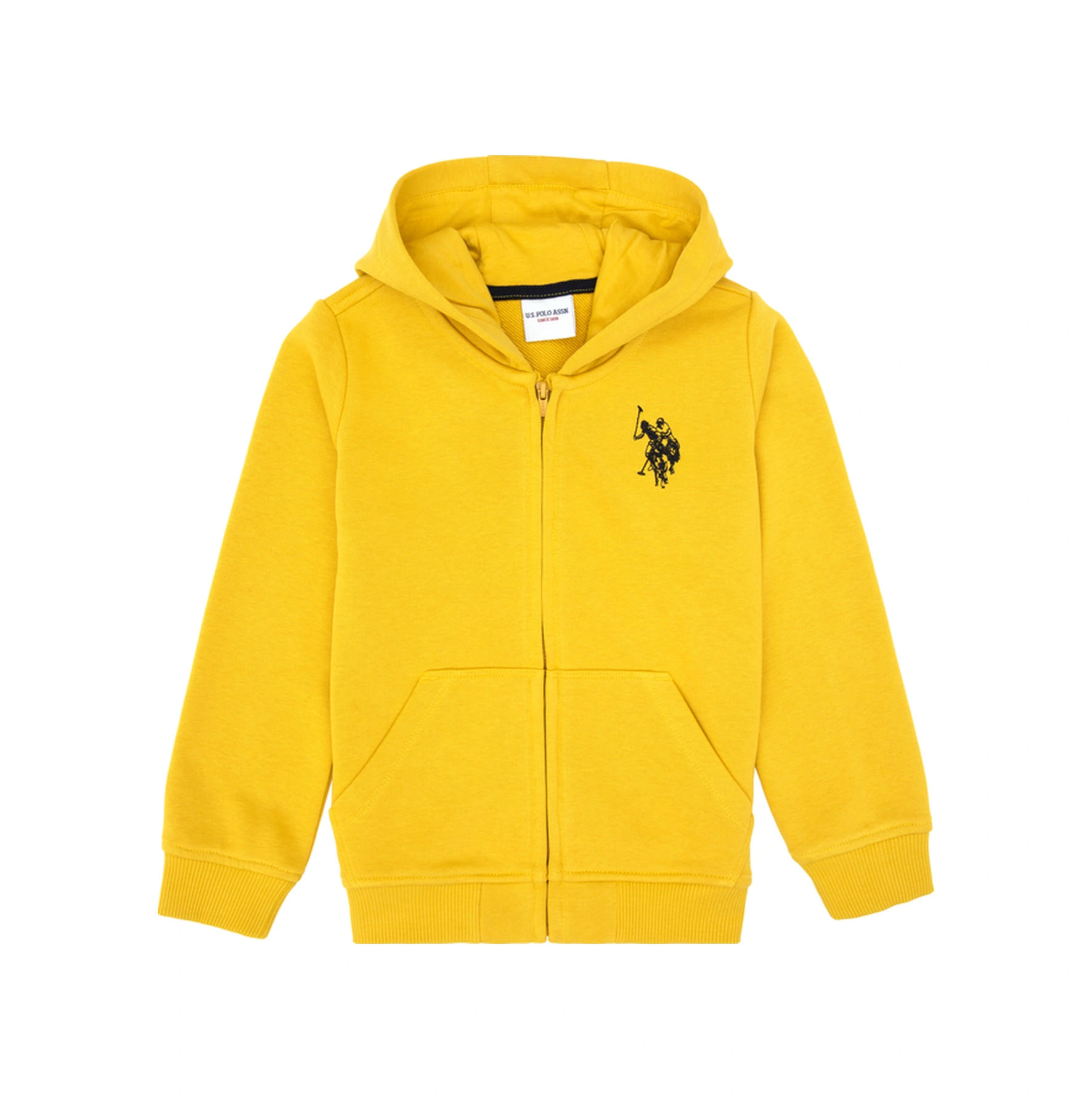U.S. Polo Assn. Erkek Çocuk Sarı Fermuarlı Kapüşonlu Sweatshirt 50316706-VR094