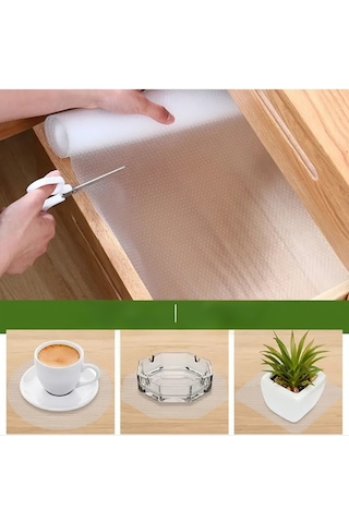 Eva Raf Ve Dolap Kaydırmaz 45cm X 10m, Kaymayı Önleyici, Çok Amaçlı Koruyucu ŞEFFAF