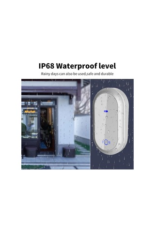 Yunboo Su Korumalı Kablosuz Kapı Zili - 180m Menzil, 38 Melodi Seçeneği, Ip44 Dayanıklı, Bataryasız Çalışma Siyah