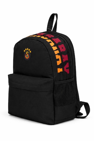 Galatasaray Lisanslı 3 Bölmeli Sırt Çantası - Laptop Bölmeli Su İtici Özellikli Siyah Okul Çantası