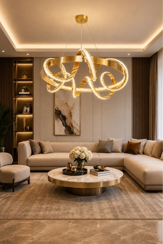 Armina Lüks Cristalya Serisi Premium Kalın Çizgili Kasa Orjinal Gold Kaplamalı 3 Renk Ledli Sarkıt Ledli Avize Modern Led Avize -çap 50 Cm Gold Gold