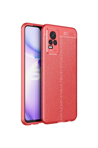 Vivo V21e Kılıf Zore Niss Silikon Kapak Kırmızı