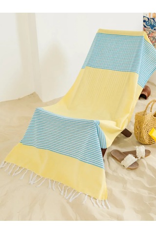 Gang Büyük Plaj Havlusu 90x180 Cm Pamuk Hint 391946228 Gri