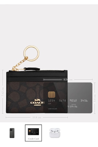 Coach Mini Id Skinny Case Kartlık-cüzdan Siyah - Altın