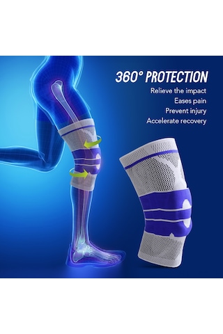 Kangvka Yaylı Destekli Silikon Dizlik - Koşu, Basketbol Ve Spor İçin Rahat Koruma Xl Çok Renkli